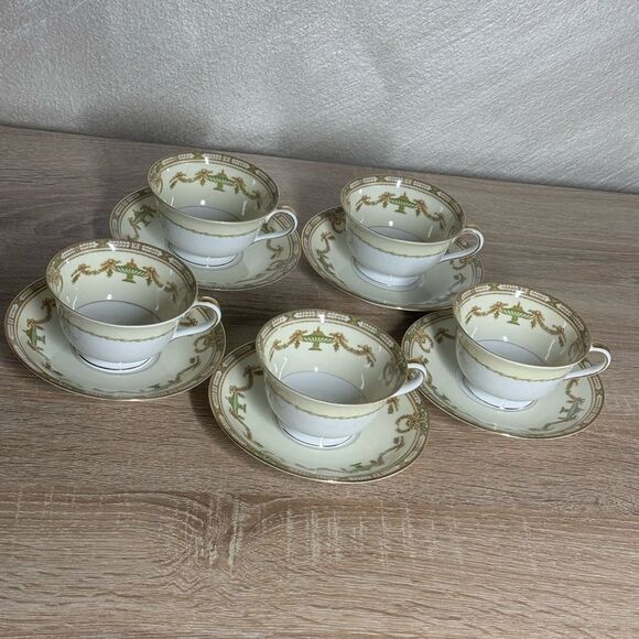 Noritake Japan Lorento Vintage Lot Of Five Tea Cups & Saucers Dinneware - Picture 11 of 12